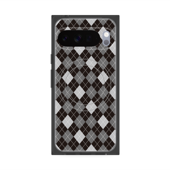 Premium Square Case with Pixelsnap［ Argyle - Black ］