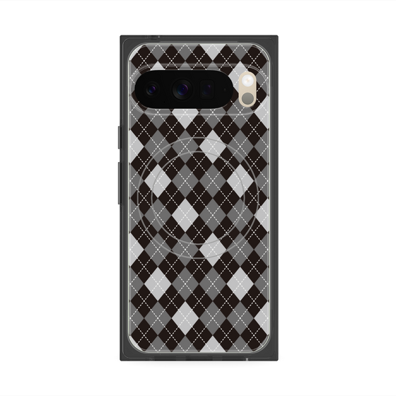 Premium Square Case with Pixelsnap［ Argyle - Black ］
