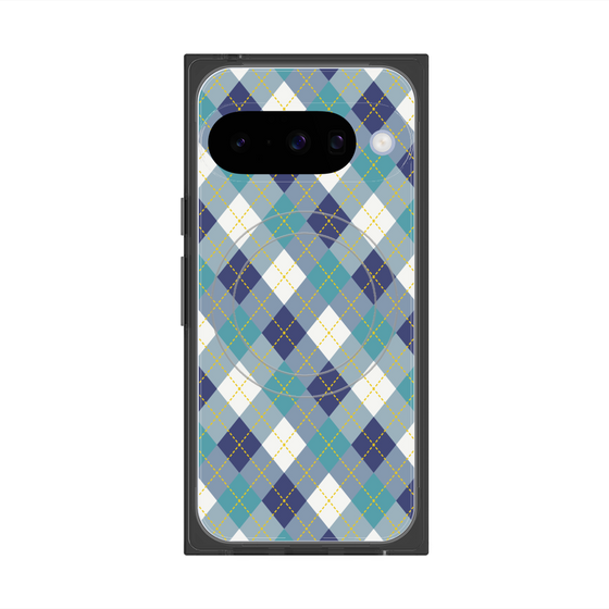 Premium Square Case with Pixelsnap［ Argyle - Blue ］