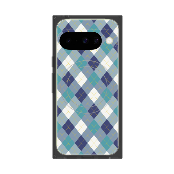 Premium Square Case with Pixelsnap［ Argyle - Blue ］