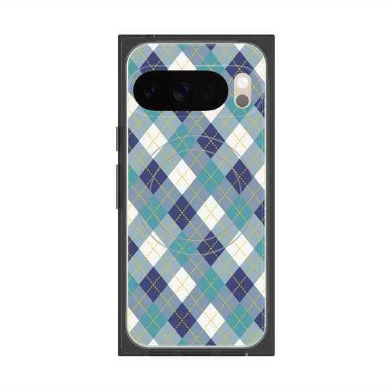 Premium Square Case with Pixelsnap［ Argyle - Blue ］