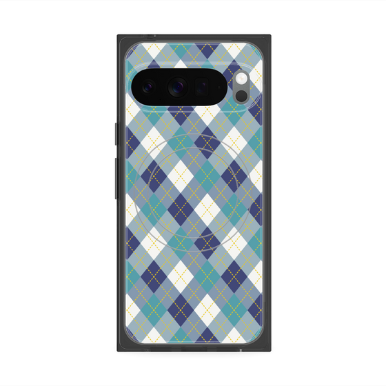 Premium Square Case with Pixelsnap［ Argyle - Blue ］