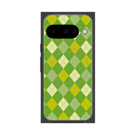 Premium Square Case with Pixelsnap［ Argyle - Green ］
