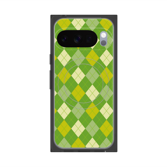 Premium Square Case with Pixelsnap［ Argyle - Green ］