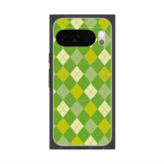 Premium Square Case with Pixelsnap［ Argyle - Green ］