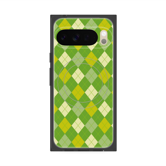 Premium Square Case with Pixelsnap［ Argyle - Green ］