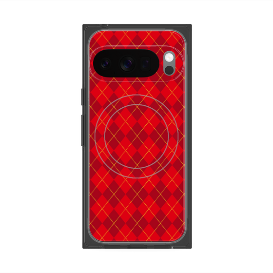 Premium Square Case with Pixelsnap［ Argyle - Red ］