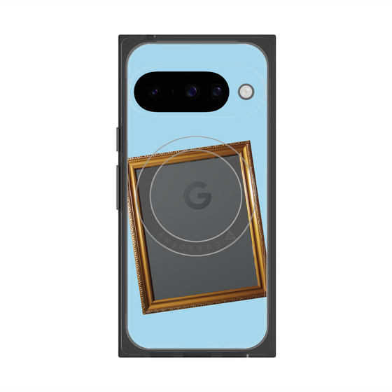 Premium Square Case with Pixelsnap［ Photo Frame - Light Blue ］