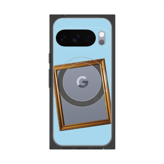 Premium Square Case with Pixelsnap［ Photo Frame - Light Blue ］