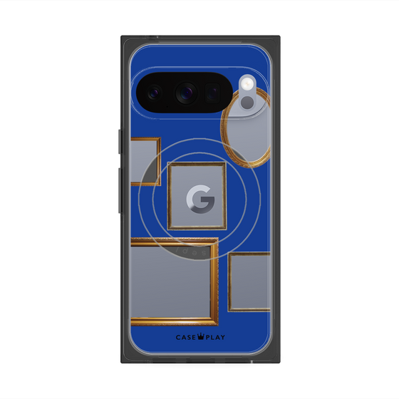 Premium Square Case with Pixelsnap［ Photo Frames - Blue ］