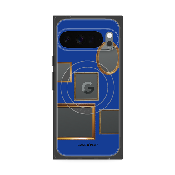 Premium Square Case with Pixelsnap［ Photo Frames - Blue ］