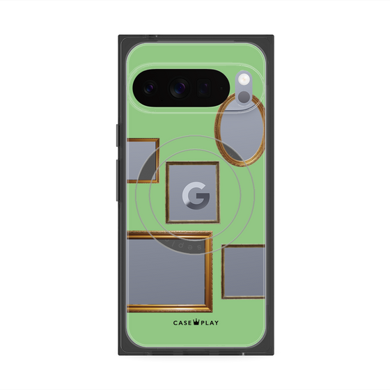 Premium Square Case with Pixelsnap［ Photo Frames - Light Green ］