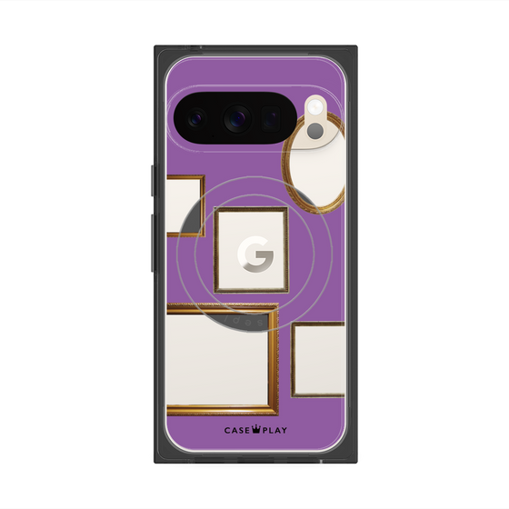 Premium Square Case with Pixelsnap［ Photo Frames - Purple ］