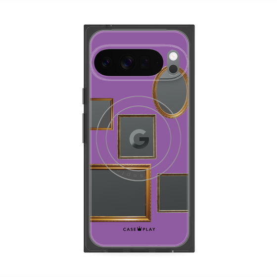 Premium Square Case with Pixelsnap［ Photo Frames - Purple ］