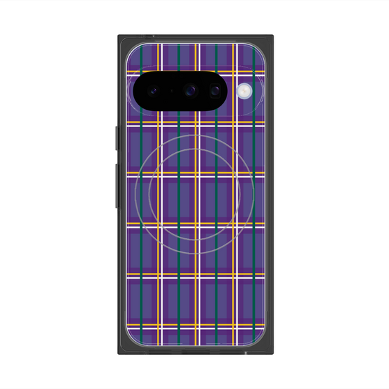 Premium Square Case with Pixelsnap［ Tartan Check - Purple ］