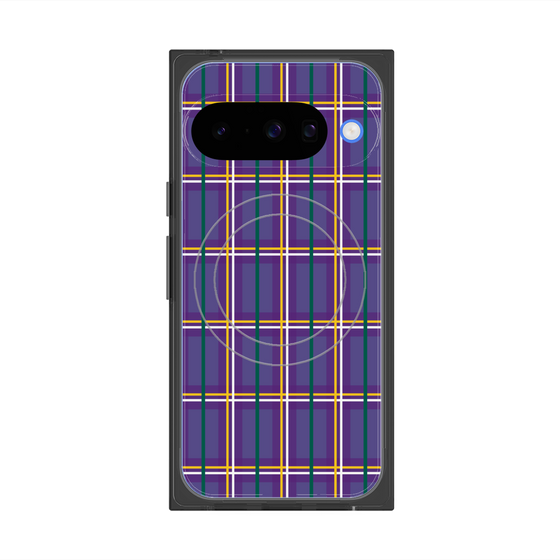 Premium Square Case with Pixelsnap［ Tartan Check - Purple ］