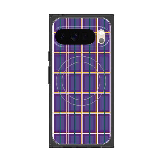 Premium Square Case with Pixelsnap［ Tartan Check - Purple ］
