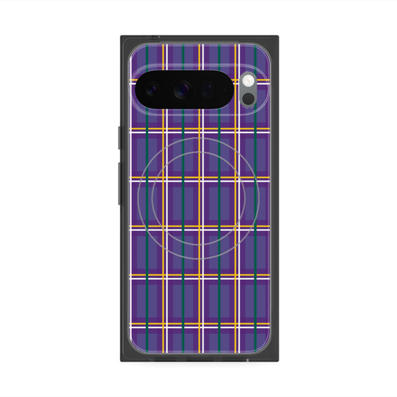 Premium Square Case with Pixelsnap［ Tartan Check - Purple ］