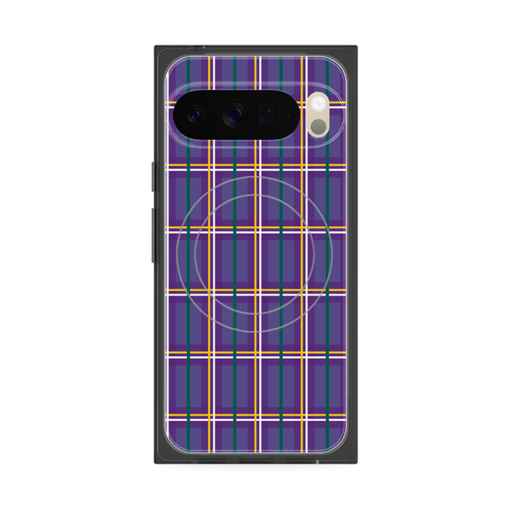 Premium Square Case with Pixelsnap［ Tartan Check - Purple ］