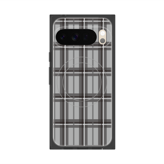 Premium Square Case with Pixelsnap［ Tartan Check - Gray ］