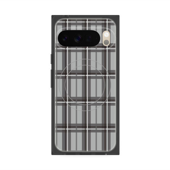 Premium Square Case with Pixelsnap［ Tartan Check - Gray ］