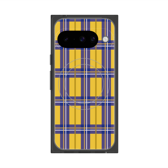 Premium Square Case with Pixelsnap［ Tartan Check - Yellow ］