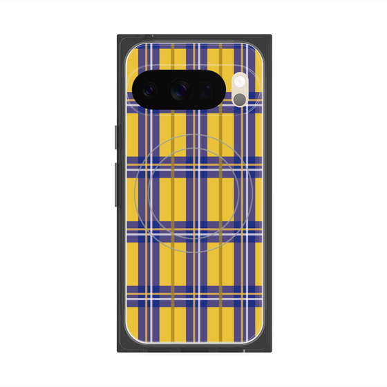 Premium Square Case with Pixelsnap［ Tartan Check - Yellow ］