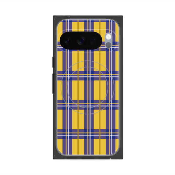 Premium Square Case with Pixelsnap［ Tartan Check - Yellow ］