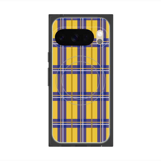Premium Square Case with Pixelsnap［ Tartan Check - Yellow ］