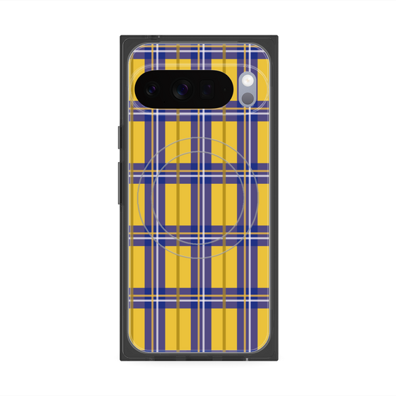 Premium Square Case with Pixelsnap［ Tartan Check - Yellow ］