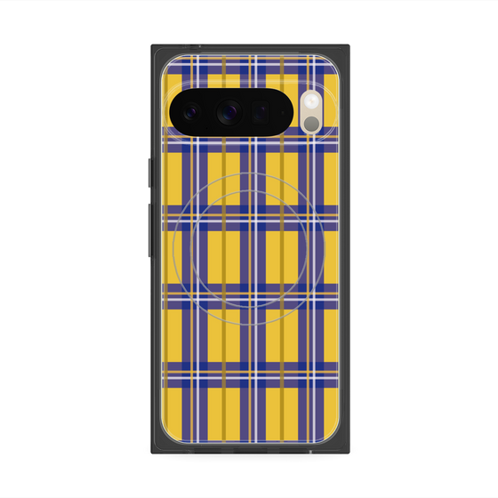 Premium Square Case with Pixelsnap［ Tartan Check - Yellow ］