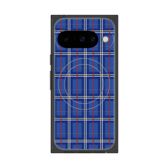 Premium Square Case with Pixelsnap［ Tartan Check - Blue ］