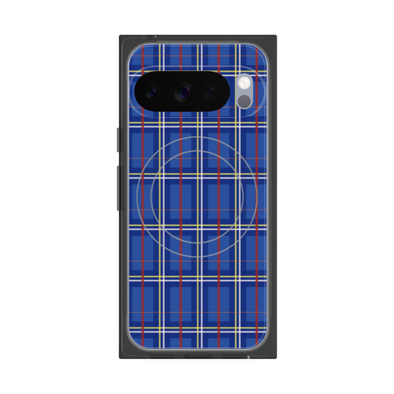 Premium Square Case with Pixelsnap［ Tartan Check - Blue ］