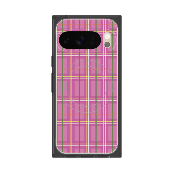 Premium Square Case with Pixelsnap［ Tartan Check - Pink ］
