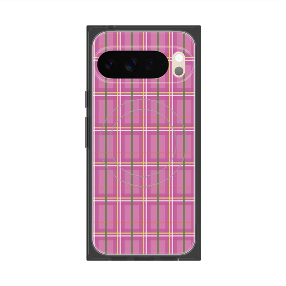 Premium Square Case with Pixelsnap［ Tartan Check - Pink ］