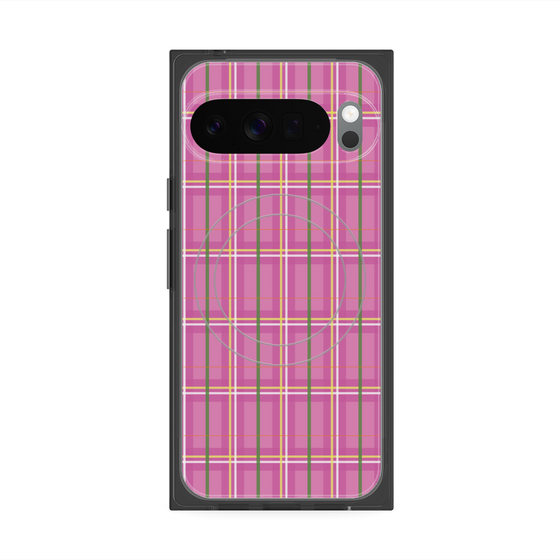 Premium Square Case with Pixelsnap［ Tartan Check - Pink ］