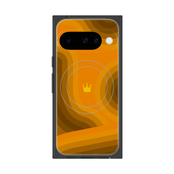 Premium Square Case with Pixelsnap［ CASEPLAY Winding Pattern - Orange ］