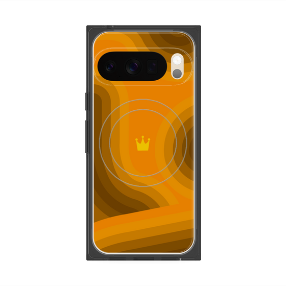 Premium Square Case with Pixelsnap［ CASEPLAY Winding Pattern - Orange ］