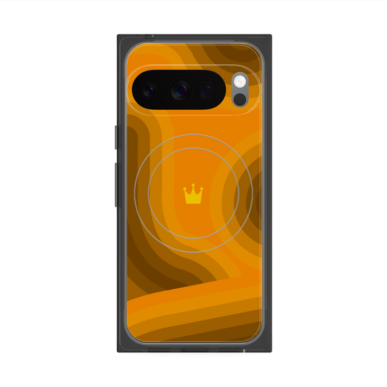 Premium Square Case with Pixelsnap［ CASEPLAY Winding Pattern - Orange ］