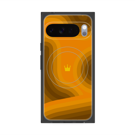 Premium Square Case with Pixelsnap［ CASEPLAY Winding Pattern - Orange ］