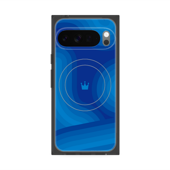 Premium Square Case with Pixelsnap［ CASEPLAY Winding Pattern - Blue ］
