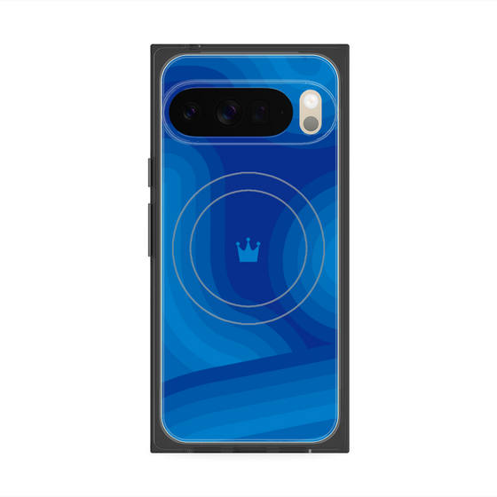 Premium Square Case with Pixelsnap［ CASEPLAY Winding Pattern - Blue ］