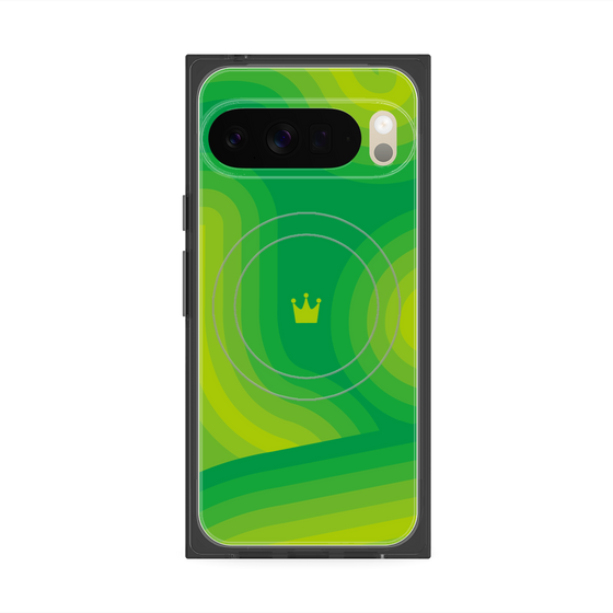 Premium Square Case with Pixelsnap［ CASEPLAY Winding Pattern - Green ］