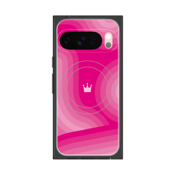 Premium Square Case with Pixelsnap［ CASEPLAY Winding Pattern - Pink ］