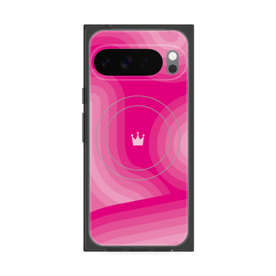Premium Square Case with Pixelsnap［ CASEPLAY Winding Pattern - Pink ］