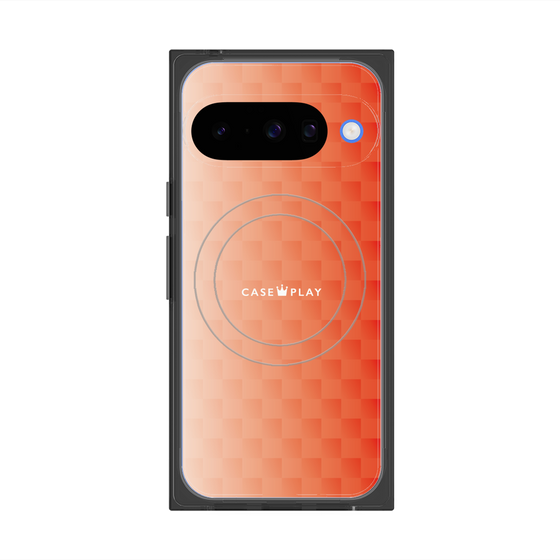 Premium Square Case with Pixelsnap［ CASEPLAY Check - Orange ］