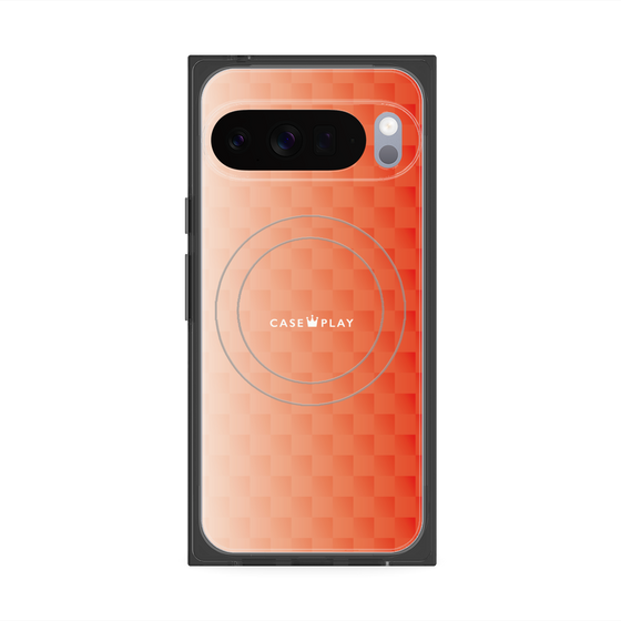 Premium Square Case with Pixelsnap［ CASEPLAY Check - Orange ］