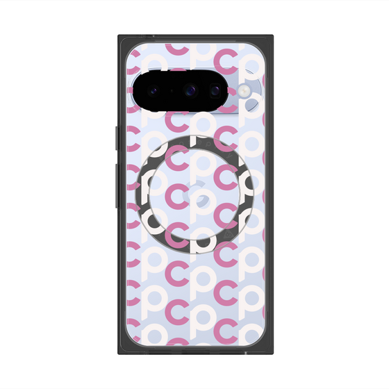 Premium Square Case with Pixelsnap［ Original - CASEPLAY Initial All-over Pattern - Pink ］