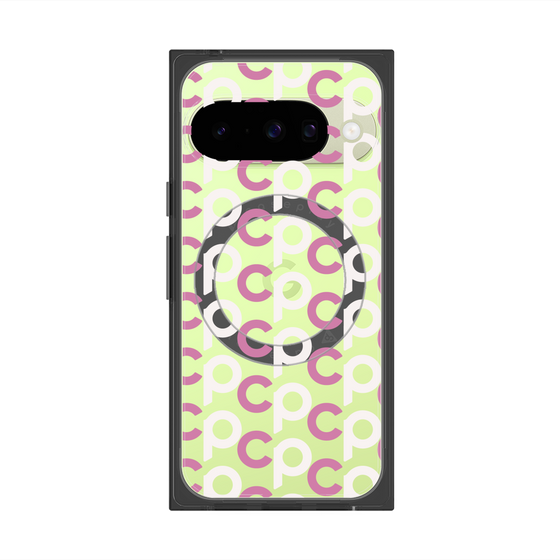 Premium Square Case with Pixelsnap［ Original - CASEPLAY Initial All-over Pattern - Pink ］