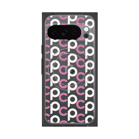 Premium Square Case with Pixelsnap［ Original - CASEPLAY Initial All-over Pattern - Pink ］